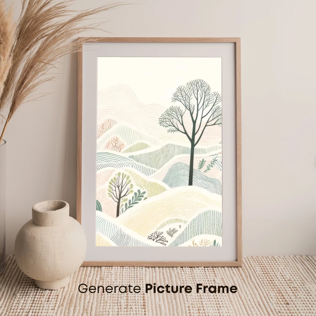 Whispering Hills: A Minimalist Landscape of Solitude and Line - Image 7