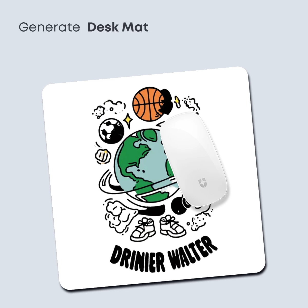 Drinier Walter: Earth Orbiting Sports Icons in Playful Cartoon Style - Image 4