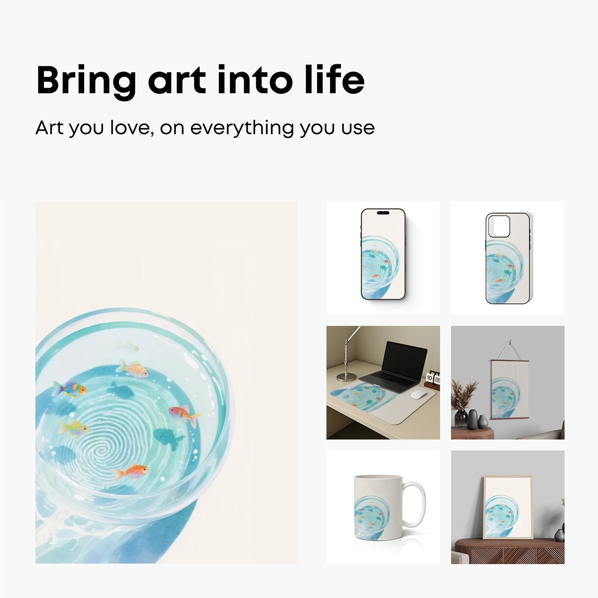 Aquatic Whirl: Goldfish in a Glass Sphere - Image 2