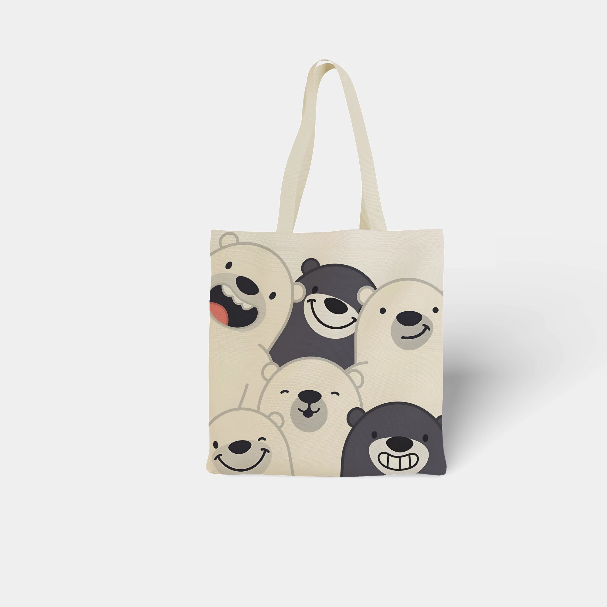 Cute Polar Bear Illustration Canvas Bag - Image 7