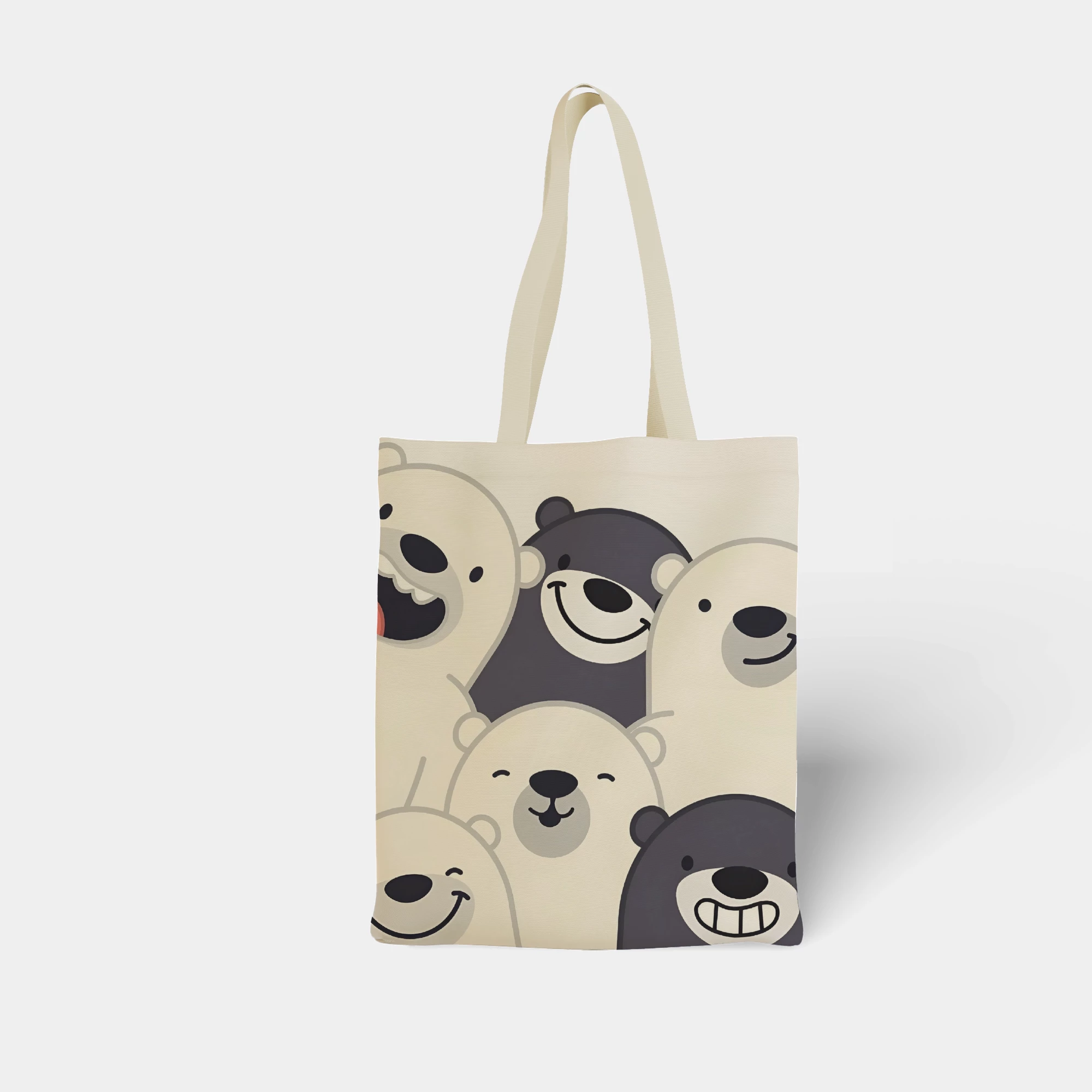 Cute Polar Bear Illustration Canvas Bag - Image 4